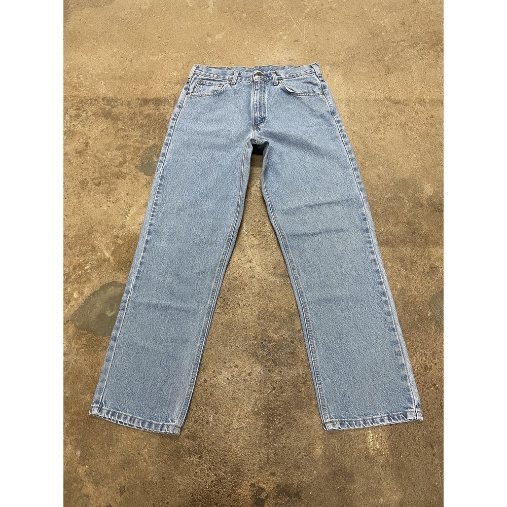 Carhartt Jeans Mens 34x32 Blue Stonewash Traditional Fit Straight‎ Leg B160